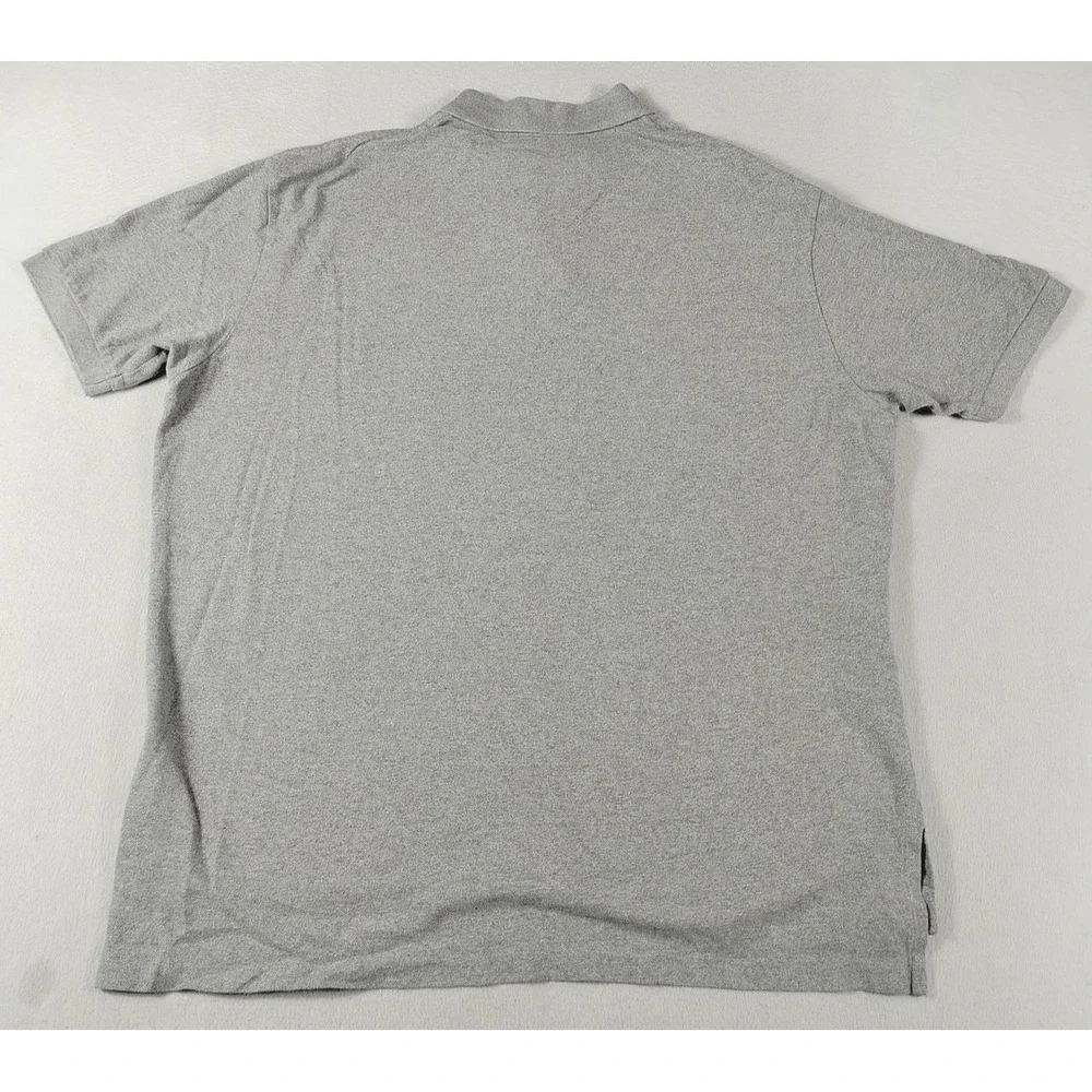 Polo Ralph Lauren Polo Shirt Mens 2XL Gray Solid Cotton Pony Casual Preppy